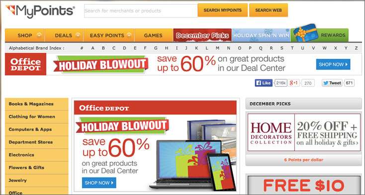mypoints deals